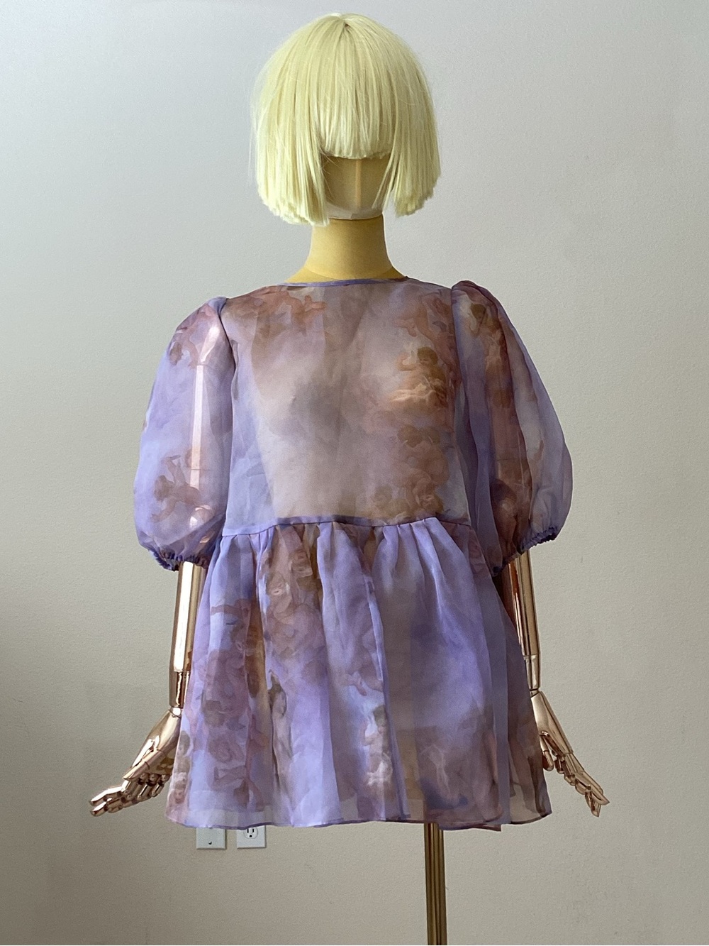 Selkie Venus Puff Purple Blouse Top SZ 4